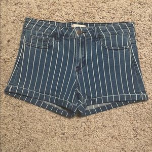Altar'd State Junior's Striped Denim Shorts